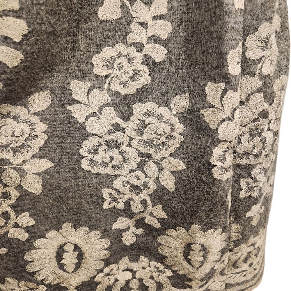 Soft Surroundings Grey Floral Jacket Size XL Floral Embroidered - Picture 6 of 7